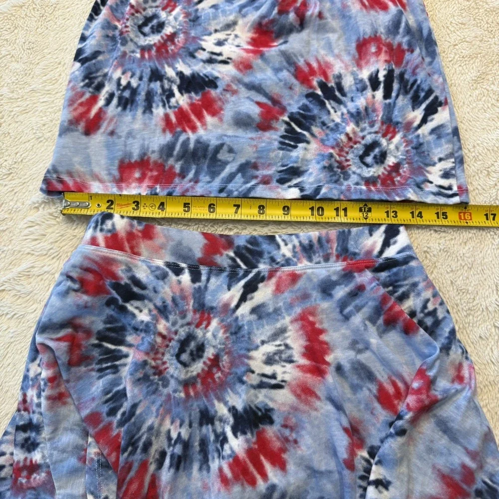 The Children's Place Girls 14 XL Tie Dye Tank Skirt Set Red Blue White Patriotic